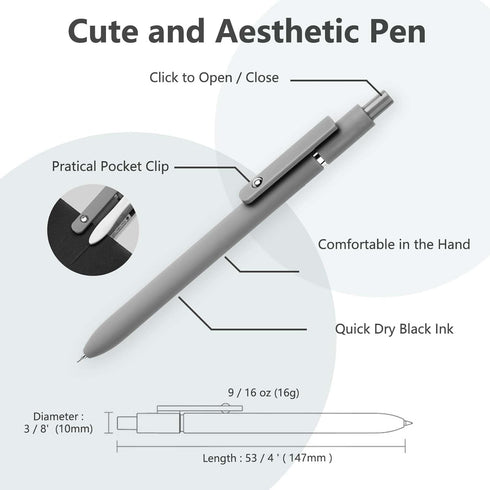MIUTME 6Pcs Gel Pens, Retractable Gel Pens Quick Dry Ink Pens Fine Point Premium Smooth Writing Pens, Aesthetic Pens for School & Office Supplies...