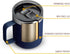 ALOUFEA 12oz Stainless Steel Insulated Coffee Mug with Handle, Double Wall Vacuum Travel Mug, Tumbler Cup with Sliding Lid, Navy...