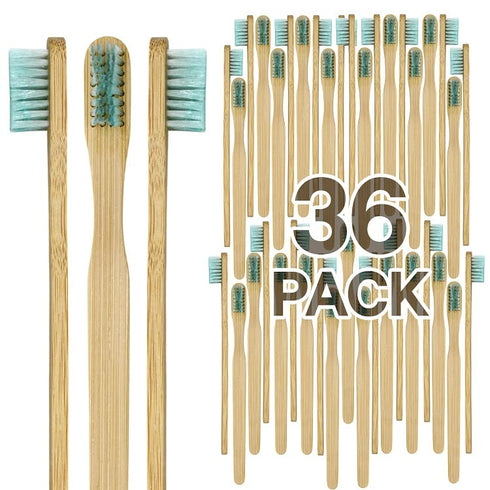36 Prepasted Toothbrushes Bamboo,individually Wrapped Biodegradable Vegan Eco Friendly,Soft Bristles Refreshing Mint Flavors,Great in Home and Fit...