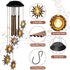 Solar Sun Wind Chimes for Outside Solar Sun Moon Star Wind Chimes Outdoor Hanging Lights Warm LED Outdoor Sun Decor Sun Gifts for Wife Mother Gran...