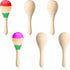 Leitee 6 Pcs DIY Mini Wooden Maracas Rattles Egg Shaker Kids Musical Party Favor Baby Shaker Sand Hammer Toy, Assorted Designs, Maracas for Kids, ...
