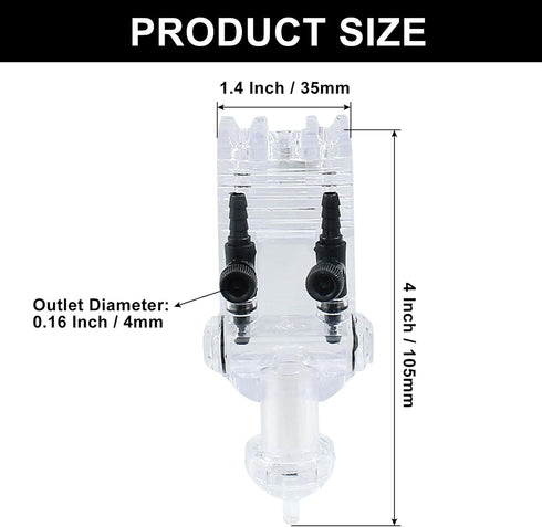 4-Way Aquarium Air Check Flow Control Switch Gang Valve, Aquarium Accessories for Splitter, Tank, Pump(Clear, Black)...
