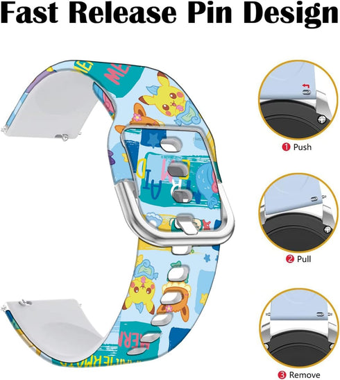 Pikacu Mermaid Fish Bands Compatible with Fitbit Fitbit Versa 2/Versa/Versa Lite/Versa SE Band Fancy Soft Sport Silicone Cartoon Holiday Strap Men...