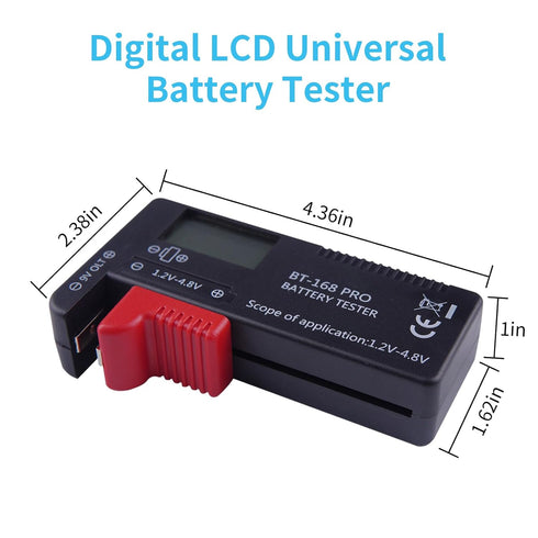 Battery Tester Checker, Digital Display Battery Tester Checker for 9V 1.5V, AA AAA C D Button Cell Batteries Checker, Small Volt Checker for All B...