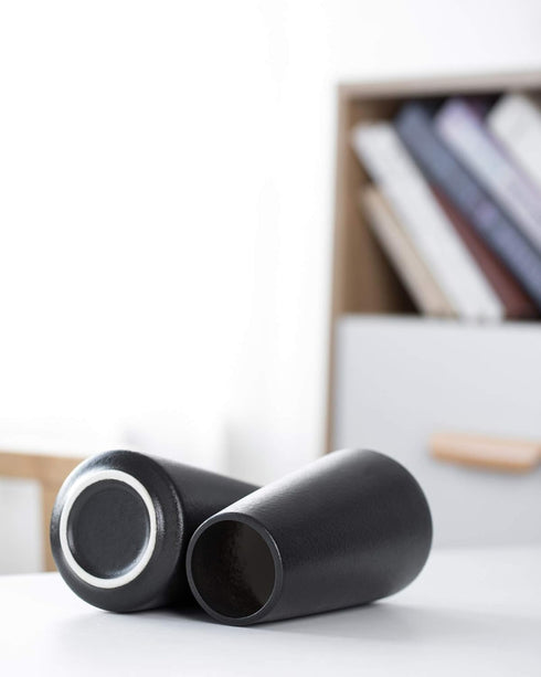 Matte Black Vase - Black Flower vase, 6" Small Simple Modern Ceramic Vases for Flower/Pampas Grass, Minimalist Farmhouse Boho Vase for Centerpiece...