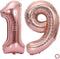 Juland Rose Gold Number Balloons Large Foil Mylar Balloons 40 Inch Giant Jumbo Number Balloons for Birthday Party Decorations 19...