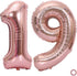 Juland Rose Gold Number Balloons Large Foil Mylar Balloons 40 Inch Giant Jumbo Number Balloons for Birthday Party Decorations 19...