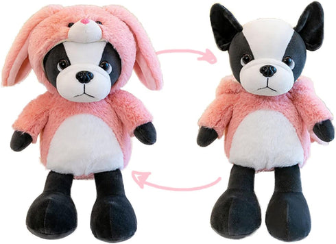 French Bulldog Stuffed Animal in Pink Bunny Costume, Adorable Plushies Bull Dog Wearing Pink Rabbit Outfit, Plush Toys as Great for Kids. Stuffed ...