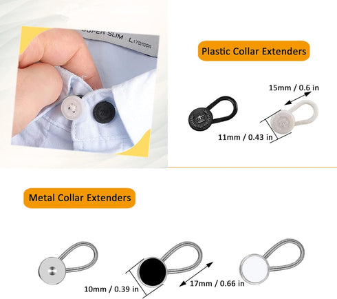 20 PCS Collar Extenders, Flexible Button Extenders, Versatile Waistband Extenders for Women and Men Shirt Pants Dress Trouser Favors...