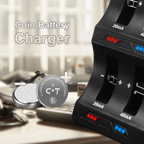Lithium Coin Button Battery Charger for 2450 2032 2025 2016 1632 1620 Rechargeable Lithium-ion Button Batteries...
