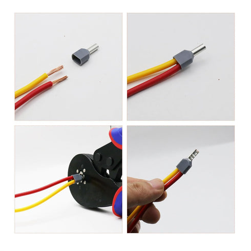 20AWG Dual Barrel Ferrules Terminal, AWG 20/0.75mm² Twin Ferrule Connectors Wire Ends Terminals Pins for Car Audio, Electronics, Communication Equ...