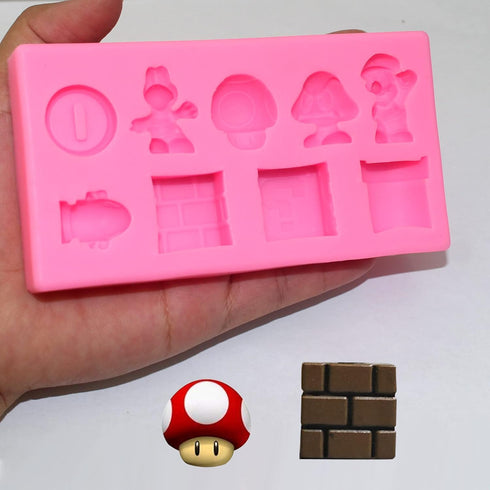 9-Cavity Silicone Cartoon Fondant Mold for Cake Decorating, Candy Making, and Resin Crafts - Chocolate, Gum Paste Tray, and Resin Casting...
