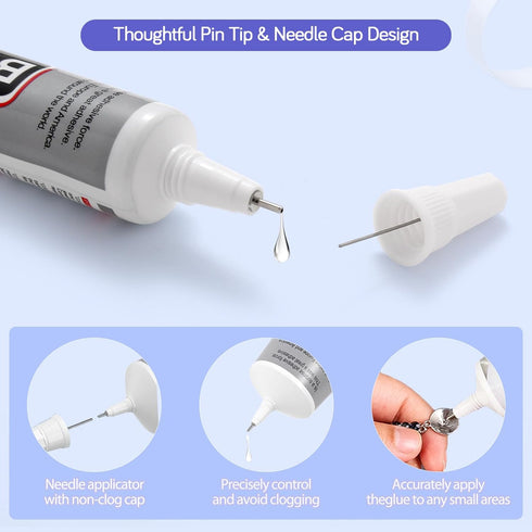 3PCS B7000 Jewelry Glue for Jewelry Making, FITTDYHE 15ML/0.5fl oz Clear Glue DIY Craft Glue Rhinestones Glue, Waterproof Stong Bond Adhesive Glue...