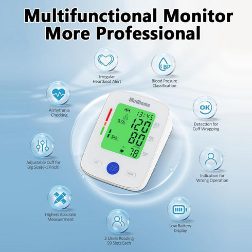 Blood Pressure Monitor for Home Use Upper Arm,Medhome blood pressure machine Upper Arm Large Cuff(8.7"-16.5" Adjustable),automatic high blood pres...