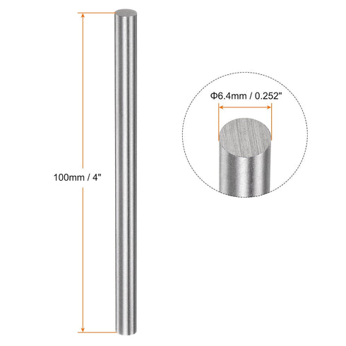 5pcs Round Rods 6.4mm x 100mm High Speed Steel (HSS) Lathe Bar Stock DIY Craft Tools for Turning Facing Drilling Threading...