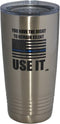 Rogue River Tactical Funny Police Officer 20 Oz. Travel Tumbler Mug Cup w/Lid Vacuum Insulated Remain Silent Thin Blue Line PD Gift...