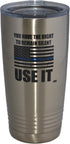 Rogue River Tactical Funny Police Officer 20 Oz. Travel Tumbler Mug Cup w/Lid Vacuum Insulated Remain Silent Thin Blue Line PD Gift...