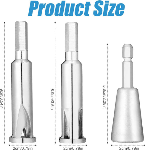 3pcs Wire Twisting Tools, 3 Way /5 Way Wire Stripper and Twister Wire Stripping Tool Wire Connector Socket Cable Twister Tool for Power Drill...