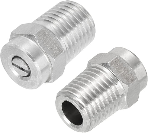 uxcell 304 Stainless Steel Pressure Washer Nozzle, 1/4NPT Thread Spray Tip, 0 Degree and 40 Degree, 1.2mm Orifice Diameter 1 Set...