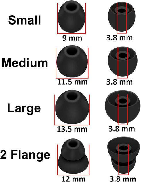 Compatible with Beats Flex Powerbeats Pro Ear Tips, 12 Pairs Double Flange L/M/S Replacement Silicone Ear Buds Earplug Gel Accessories for Compati...