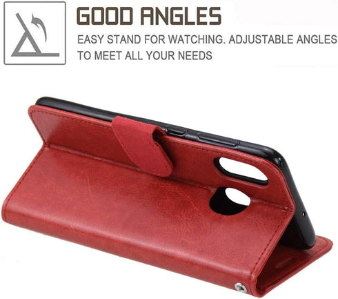 Galaxy A20 Case,Galaxy A30 Case,Premium PU Leather Wallet Flip Protective Phone Case Cover w/Card Slots & Kickstand for Samsung Galaxy A20/A30 201...