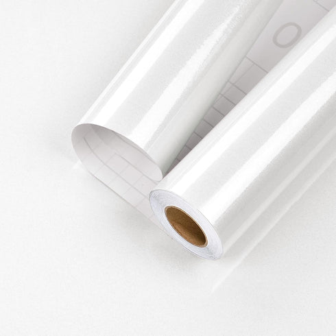 White Countertop Contact Paper Peel and Stick Wallpaper Self Adhesive Shiny Glitter White Removable Wallpaper 15.7"X78.8" White Contact Paper for ...