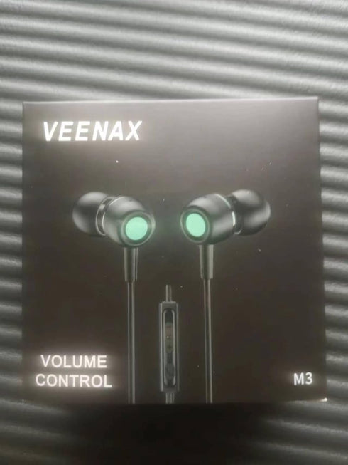 M3 Wired Earbuds Headphones, Stereo Earphones with Microphone and Extra Bass, Volume Control, Tangle-Free Reinforced Cable, in-Ear Headset for Pho...