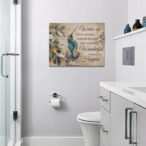 Hummingbird Wall Art Rustic Hummingbird Pictures Wall Decor Canvas Prints Farmhouse Country Bird Painting Framed Modern Artwork for Bedroom Living...