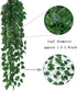 Kalolary Scindapsus Artificial Ivy Garland 84 Feet 12 Strands Leaves Vine Green Plants Garland Hanging Fake Plants Canvas Background Wedding Arch ...