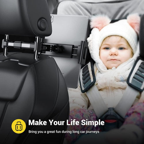 AHK Car Headrest Mount Holder, for iPad Pro/Air/Mini, Tablets, Nintendo Switch, iPhone, Samsung Galaxy/Note, Smartphones, Compatible with 4.5" to ...