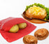 4PCS Reusable Microwave Potato Cooker Bags, Red, Fiber Cloth, Drawstring Closure, Perfect for Baked, Mashed, or Fries in 4 Minutes...