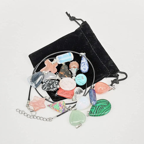 Chenkou Craft Wholesale Lots Mix Random 40pcs Artificial Glass Stone Like Pendants Charms Crystal Stone Beads Bracelet Necklace Charm...