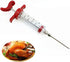Plastic Marinade Injector Syringe with Screw-on Meat Needle 1.1oz(30ml) Red.Meat Injector Kit,Turkey Injector Syringe,Marinade Needles for BBQ Gri...