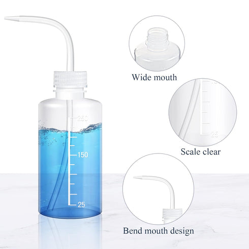12 Pcs Lab Squeeze Bottle 250ml Plastic Safety Wash Bottles Squirt Bottle Tattoo Bottle for Cleaning Water Tools Plant Irrigation Experiments Tatt...