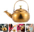 Hemoton Stainless Steel Tea Kettle Stovetop Teapot Hot Water Boiling Kettle with Handle Gas Cooker Metal Kettle Coffee Pot Golden...