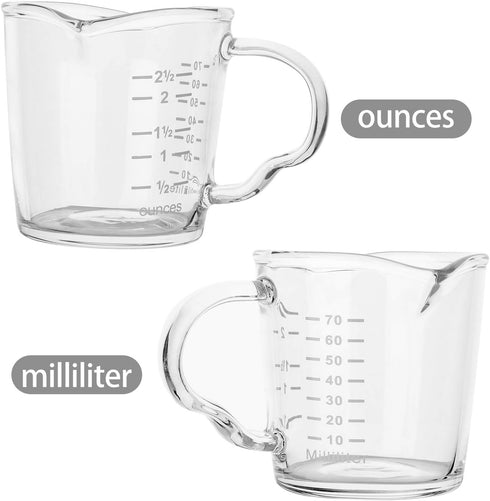 Beautyflier 3 Ounce Espresso Shot Glass Triple Pitcher Barista Double Spouts, Espresso Wine Glass Parts Clear Glass(Wide)...