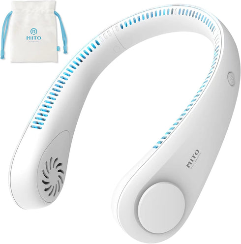 Portable Hanging Neck Fan,Battery Operated Bladeless Neck Fan,Rechargeable Personal Cooling Fan,Wearable Personal Neck Fan with 3 Wind Speeds for ...