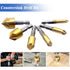 6Pcs HSS Hex Countersink Drill Bit Set 5 Flute 82 Degree Carbon Steel Chamfer Cutter Center Punch Tool Sets for Wood Quick Change Bit,deburring, b...