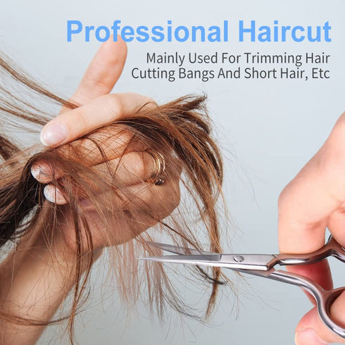 Eyebrow Scissors, Small Scissors for Hair, Eyebrows, Nose Hair, Beard, Eyelashes, Cuticle. Stainless Steel Fine Straight Tip Nose Hair Scissors -A...