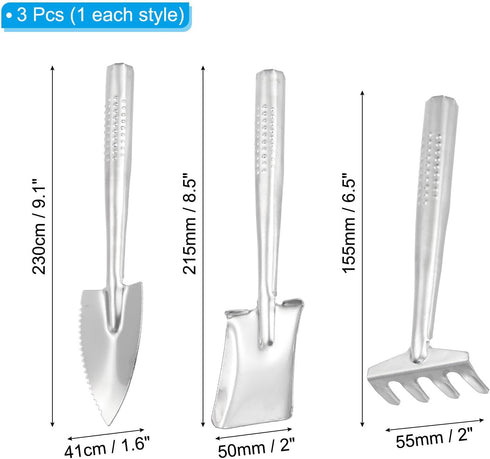 PATIKIL Mini Garden Plant Tool Set, 3 Pack Stainless Steel Trowel Shovel Succulent Gardening Hand Tools for Seedlings Bonsai Herbs Planting...