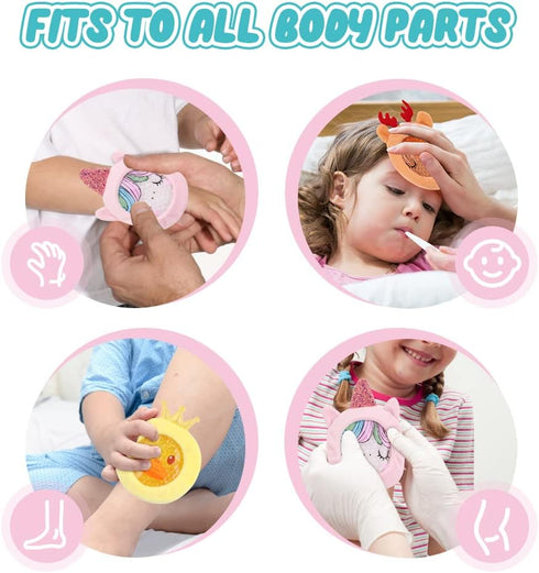 Hilph Kids Ice Packs for Boo Boos, Reusable Cold Packs with Sleeves for Kids Injuries, Toddler Animal Ice Packs Hot Cold Therapy for Kids Bumps, S...