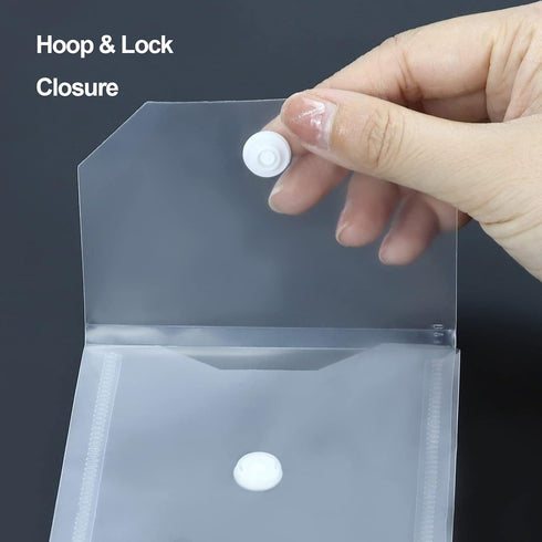 Plastic Envelopes 10 Pack Poly Hook Loop Closure,Receipt Stickers Storage Holder Document Folders for Receipt Cash Organization...