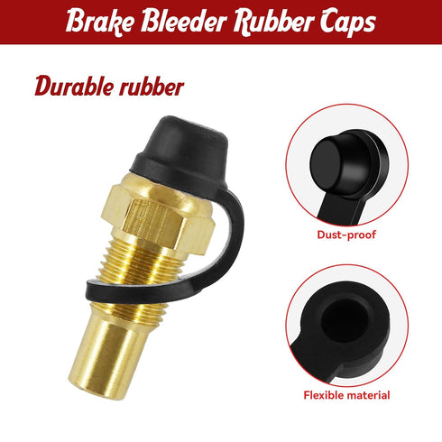 50Pcs Brake Bleeder Rubber Caps Dust Cover Brake Bleed Nipple Cap Brake Bleeder Screw Caps Grease Fitting Cap for Cars and Motorcycles...