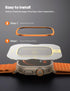 Lamicall for Apple Watch Ultra 2/Ultra Titanium Screen Protector - Aviation Titanium Bumper Frame Case Cover, 2Pack Professional Tempered Glass Fi...