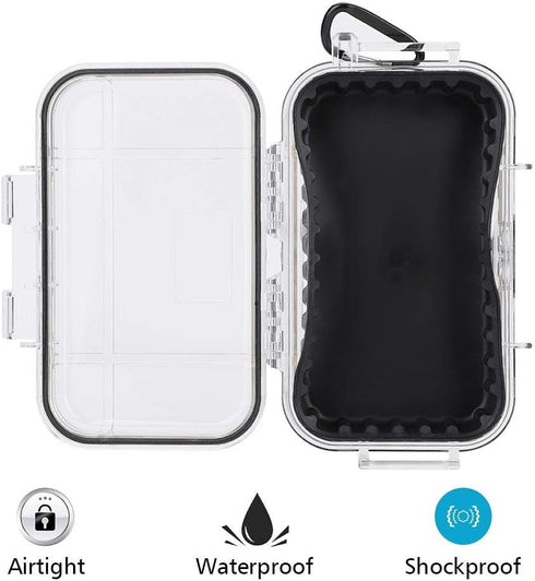 Waterproof Storage Case, Outdoor Sports Survival Equipment Sealed Box Dustproof Pressure Proof Dry Boxes for EDC Tools, Phone, Keys(Clear)...