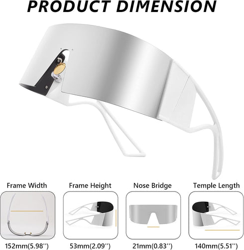 FEISEDY Oversized Flat Top Futuristic Wrap Sunglasses One Piece Goggles for Women Men Fashion Shades B4054...