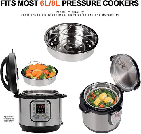 Secura Stainless Steel 6-quart Electric Pressure Cooker Steam Rack Steamer Basket Insert Set...