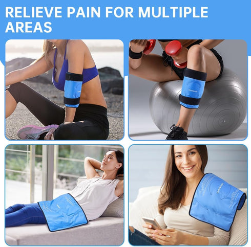 Large Ice Pack for Knee Pain Relief, 19" x 10" Knee Ice Pack Wrap Around Entire Knee, Hot Cold Therapy for Injuries, Swelling, Knee Replacement Su...