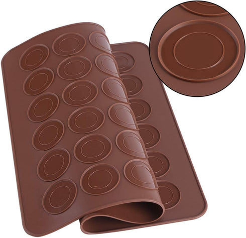 Silicone Macaron Baking Mats, 48 Cavities Silicone Mold Sheet Mat Macaroon Cookies Pastry DIY Bakeware Decorating Tools, Silicone Baking Mat Reusa...