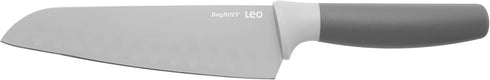 Berghoff LEO Non-stick Stainless Steel Wide Blade Santoku Knife 6.75" Grey PP Fitted Protective Sleeve Soft-touch PP Soft Grip Handle...